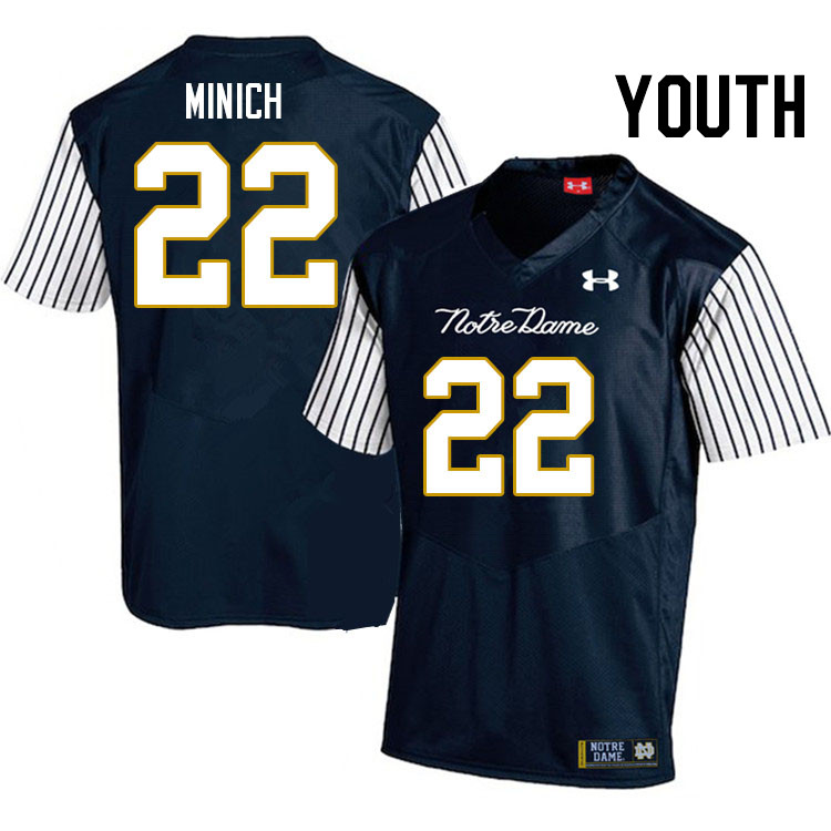 Youth #22 Ben Minich Notre Dame Fighting Irish College Football Jerseys Stitched-Alternate
